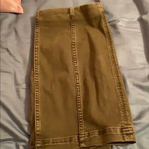 free people army green denim skirt